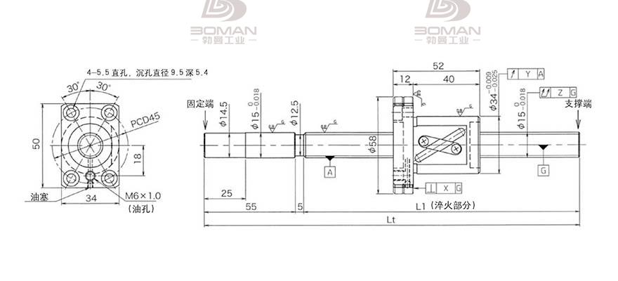 KURODA GG1510DS-BALR-1500A 黑田丝杆替换尺寸图解视频