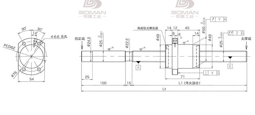 KURODA HG2550QS-HEFR-1050A 黑田精工丝杆规格说明