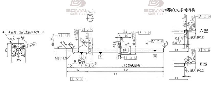 KURODA GP081FDS-AAFR-0250B-C3F 日本黑田丝杆怎么装珠子